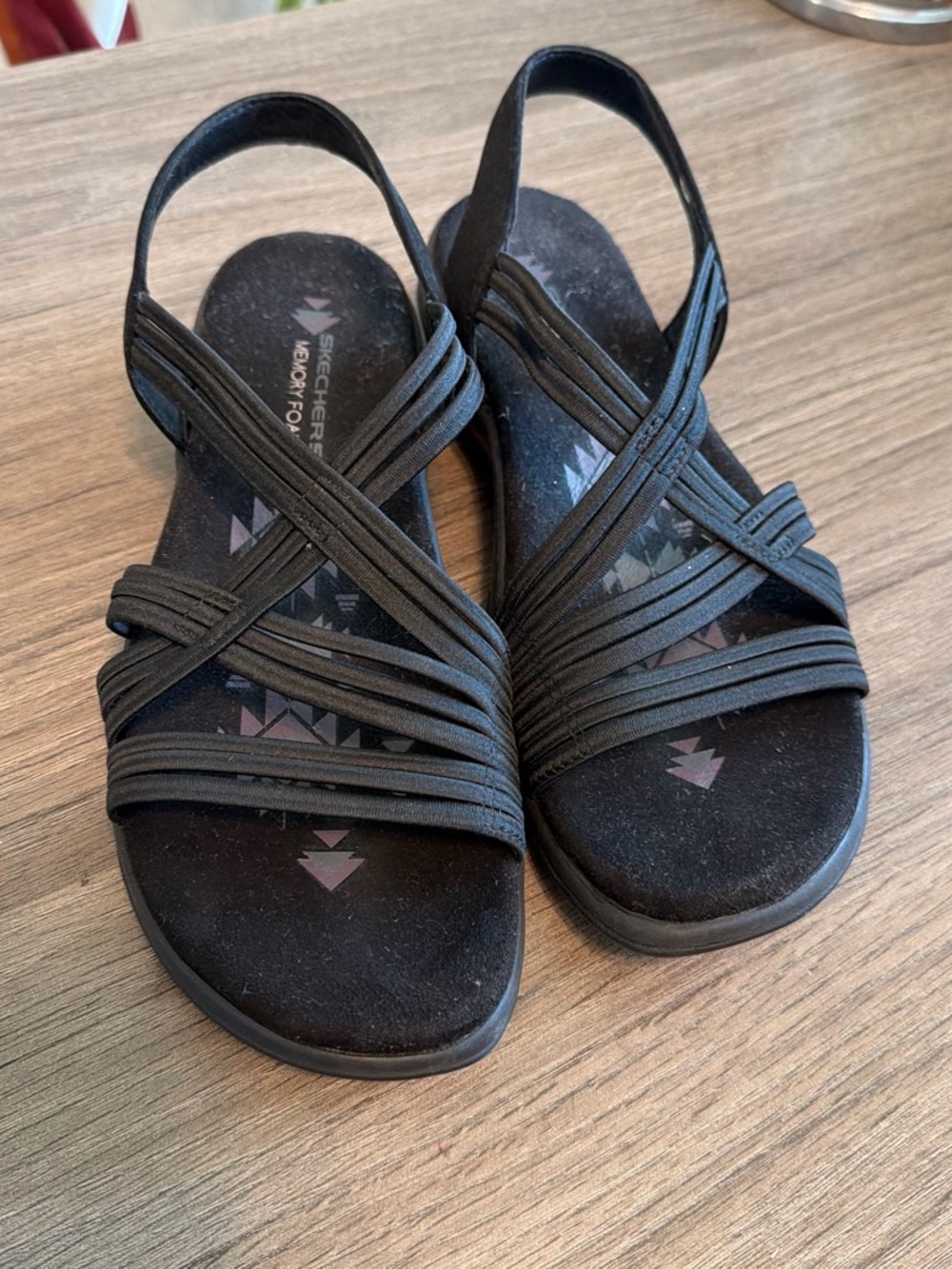 Skechers Women's Black Multi-Strap Slingback Sandals